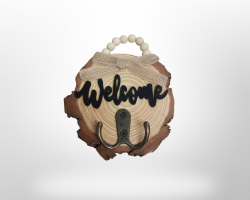 علاقات مفاتيح خشب ديكور WELCOME 13 سم